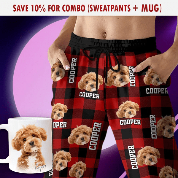 Custom Photo Name Dog Cat - Men And Women's Sweatpants For Pet Lovers