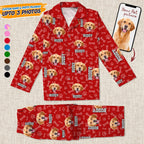 Custom Photo Name Paw Pattern - Dog Cat Pajamas For Pet Lovers