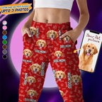 Custom Photo Name Paw Pattern - Dog Cat Pajamas For Pet Lovers