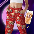 Custom Photo Name Paw Pattern - Dog Cat Pajamas For Pet Lovers