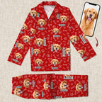 Custom Photo Name Paw Pattern - Dog Cat Pajamas For Pet Lovers