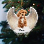 Custom Photo Pet Memorial Acrylic Ornament - Angel Wings Keepsake