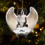 Custom Photo Pet Memorial Acrylic Ornament - Angel Wings Keepsake