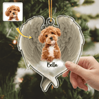 Custom Photo Pet Within Angel Wings - Memorial Dog Cat Acrylic Ornament