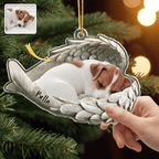 Custom Photo Pet Within Angel Wings - Memorial Dog Cat Acrylic Ornament