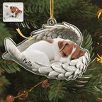 Custom Photo Pet Within Angel Wings - Memorial Dog Cat Acrylic Ornament