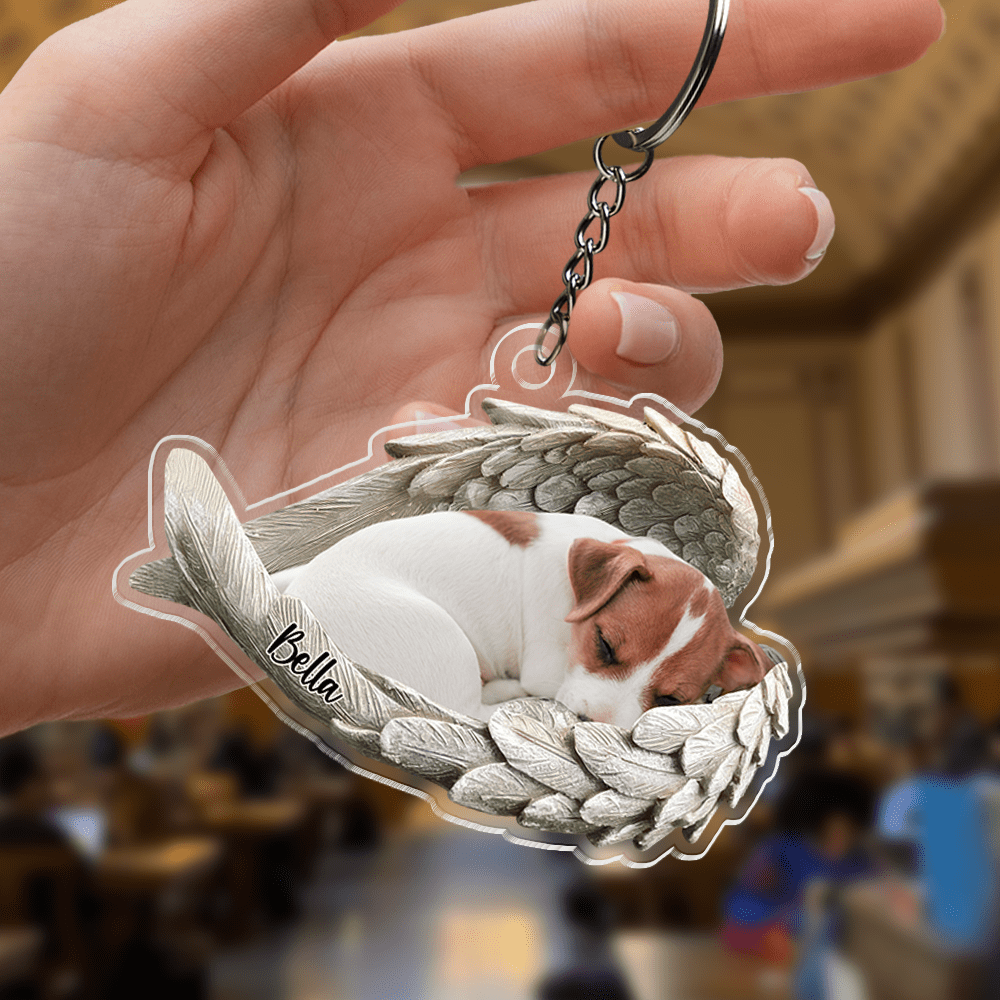 Custom Photo Pet Within Angel Wings - Memorial Dog Cat Acrylic Ornament Main image