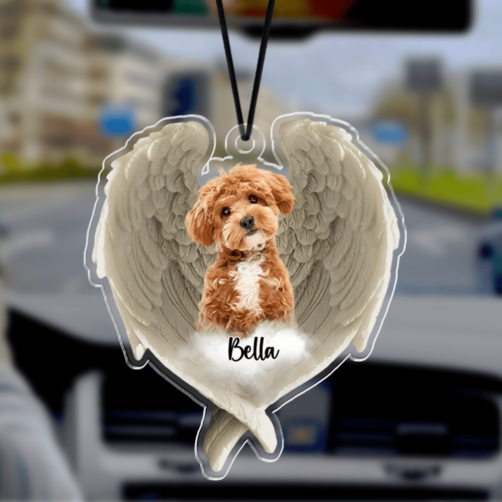 Custom Photo Pet Within Angel Wings - Memorial Dog Cat Acrylic Ornament