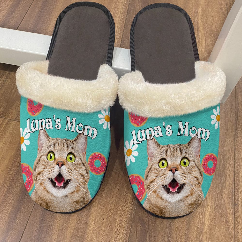 Custom Photo With Accessories Pattern - Dog Cat Plush Slippers