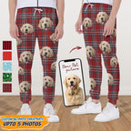 Custom Photo With Christmas Pattern Dog - Sweatpants For Men And Women