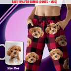 Custom Photo With Christmas Pattern Dog - Sweatpants For Men And Women