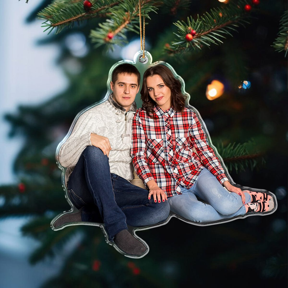 Custom Photo You And Me - Couple Acrylic Ornament Main image
