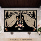 Happy Camper Doormat - Dog Lover Gift With Pawprints For Camping Enthusiasts