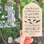 Custom Pet Photo Hear The Wind And Think Of Me - Memorial Wind Chimes