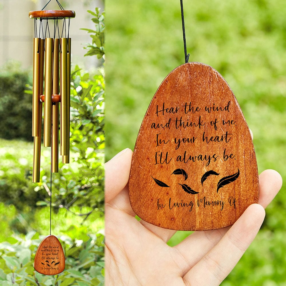 Custom Pet Photo Hear The Wind And Think Of Me - Memorial Wind Chimes