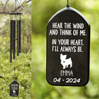 Custom Dog Memorial Wind Chimes - In Your Heart I'll Always Be