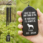 Custom Dog Memorial Wind Chimes - In Your Heart I'll Always Be