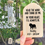 Custom Dog Memorial Wind Chimes - In Your Heart I'll Always Be