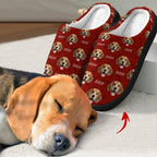 Custom Photo Dog Cat Face - Plush Slippers For Pet Lovers