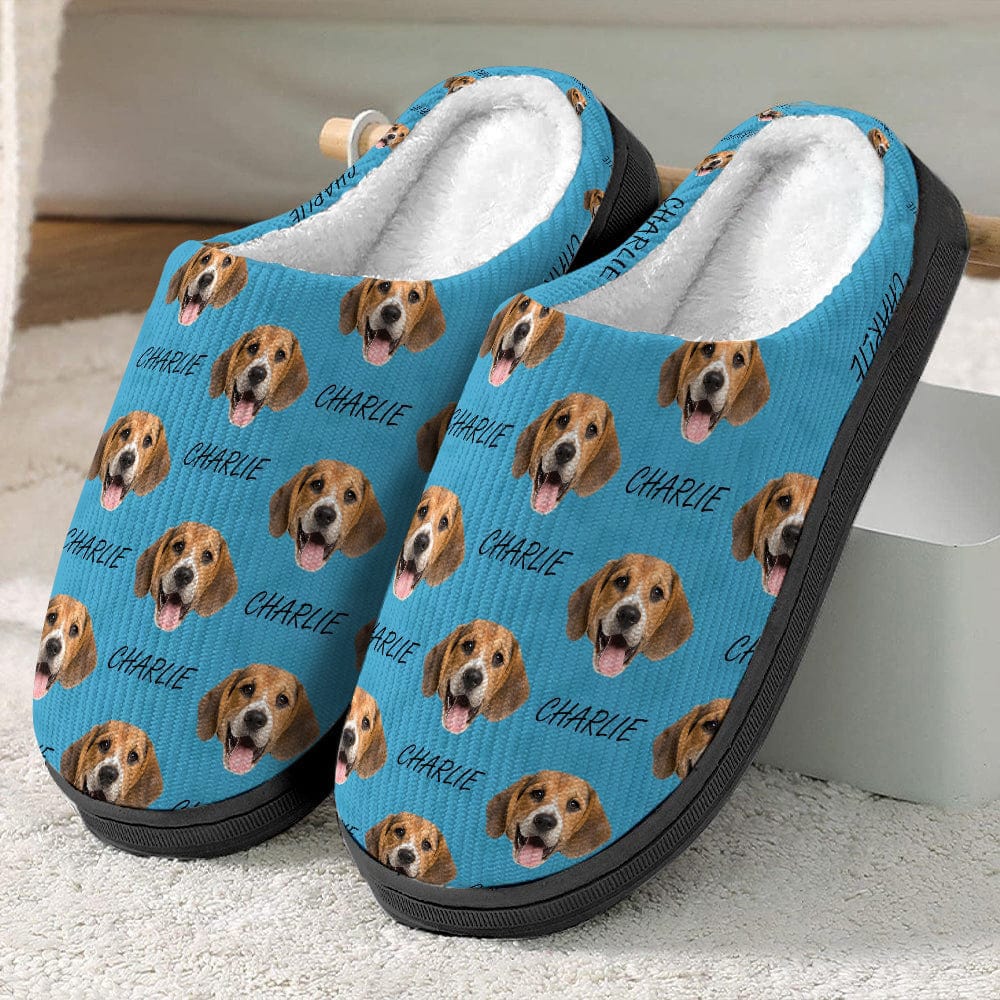 Custom Photo Dog Cat Face - Plush Slippers For Pet Lovers Secondary image