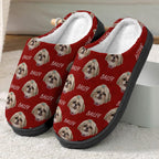 Custom Photo Dog Cat Face - Plush Slippers For Pet Lovers