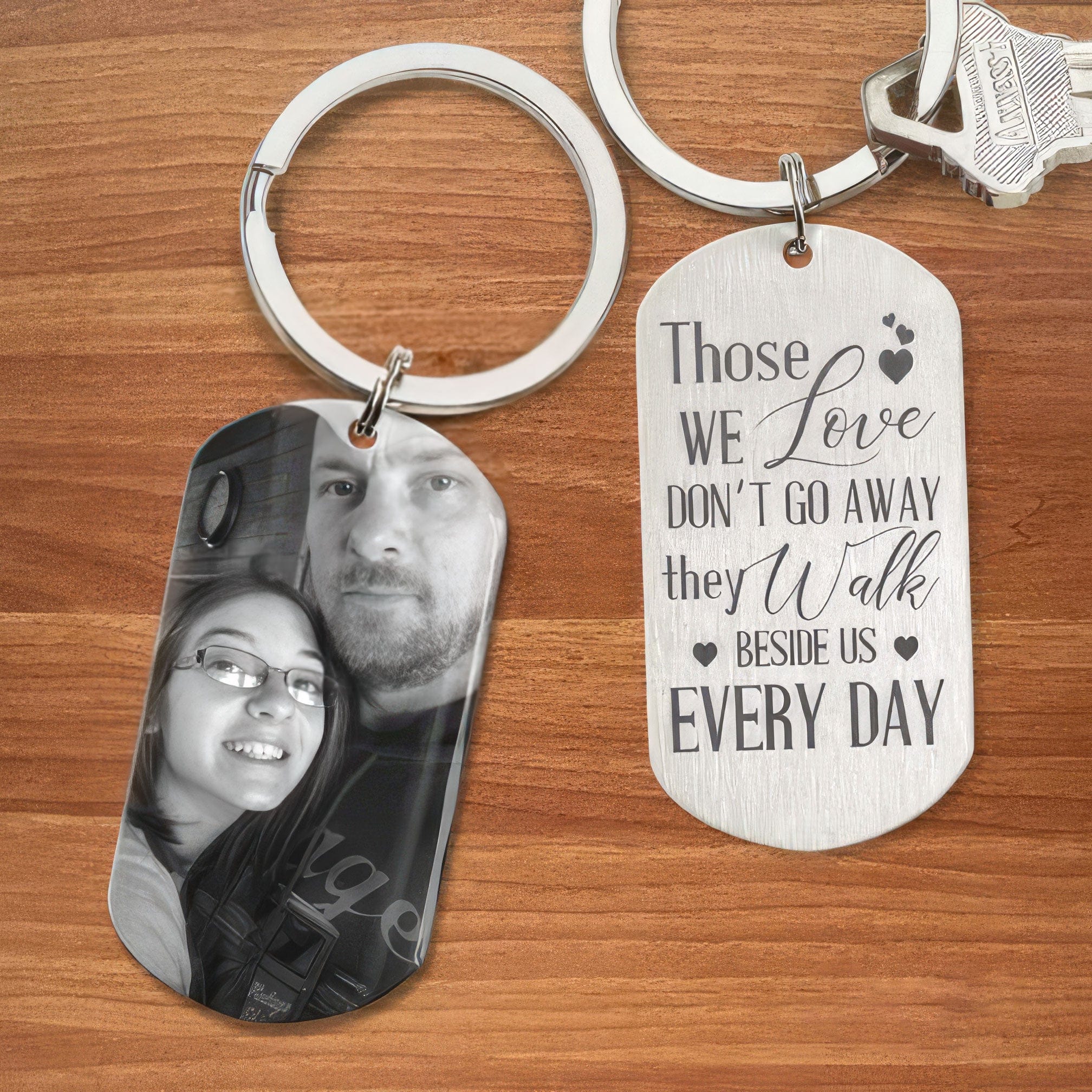 Those We Love Walk Beside Us Every Day - Family Metal Keychain Main image