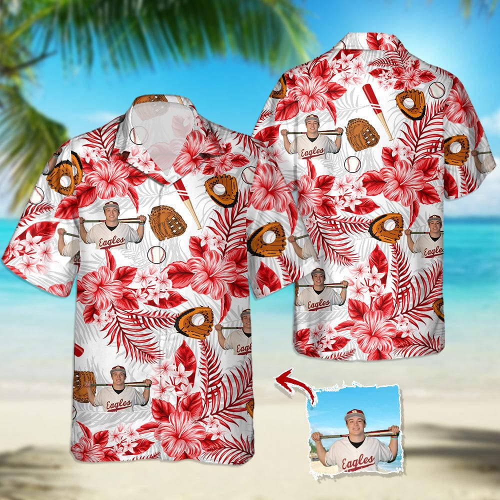 Custom Photo Baseball Hawaiian Shirt - Personalized All-Over Print Gift