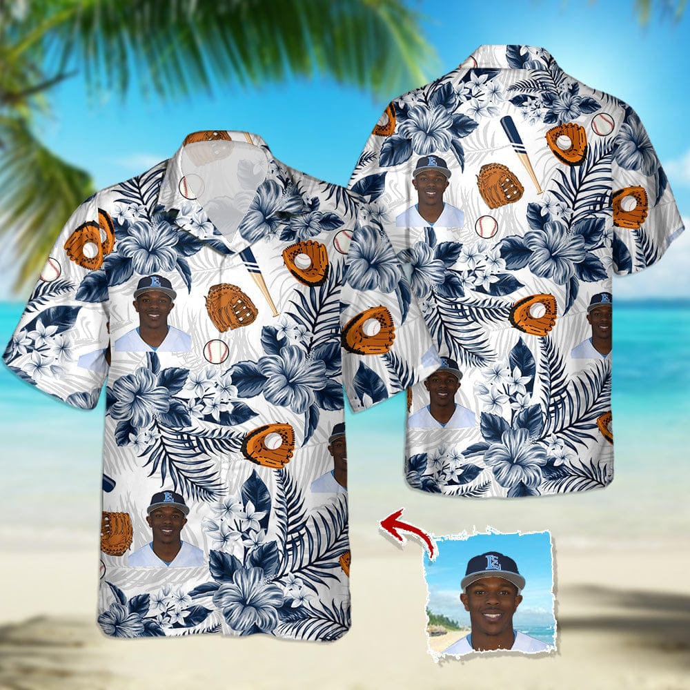 Custom Photo Baseball Hawaiian Shirt - Personalized All-Over Print Gift