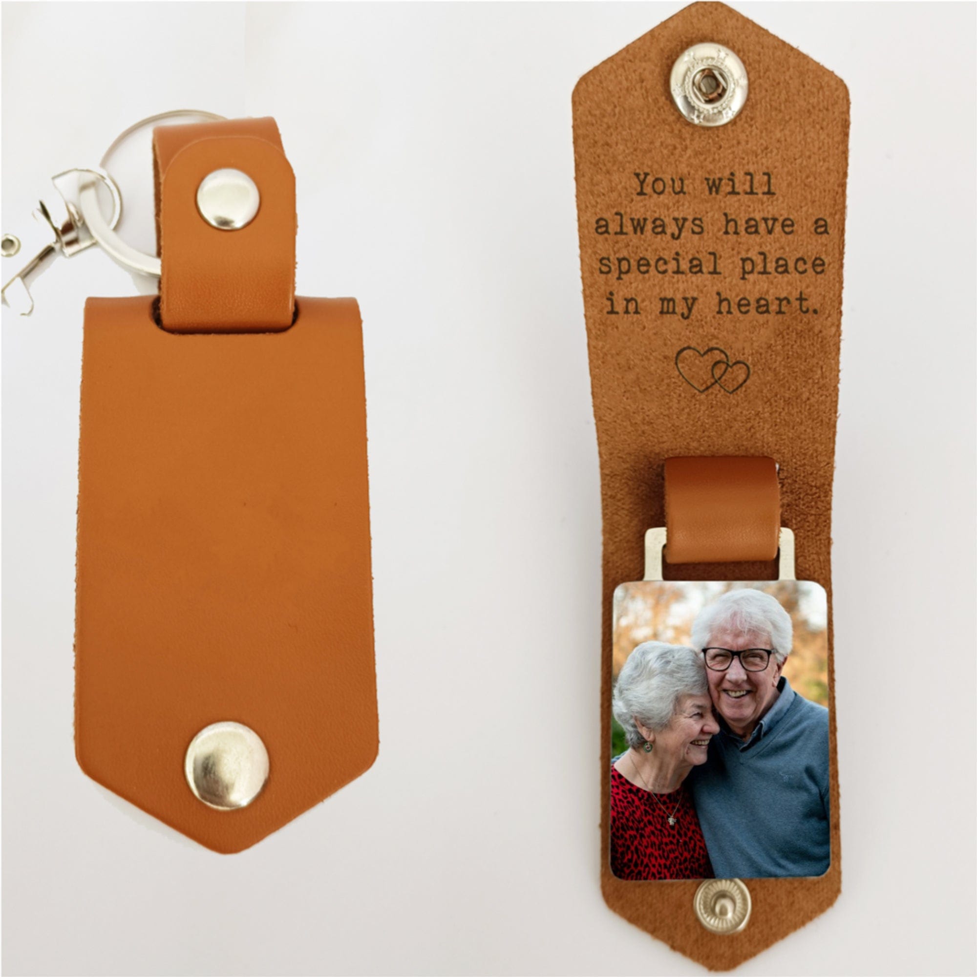 You Will Always Have A Special Place In My Heart - Family Vintage Leather Photo Keychain Main image