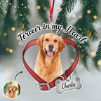 Custom Dog Photo Forever In My Heart - Memorial Acrylic Ornament