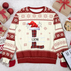 Custom Name Initial Letter Christmas Ugly Sweater - Personalized Family Gift
