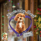 Custom Dog Photo Forever In My Heart - Memorial Acrylic Ornament