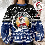 Custom Photo Human Belongs To Cat - Ugly Christmas Sweater For Pet Lovers