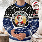 Custom Photo Human Belongs To Cat - Ugly Christmas Sweater For Pet Lovers