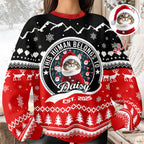 Custom Photo Human Belongs To Cat - Ugly Christmas Sweater For Pet Lovers
