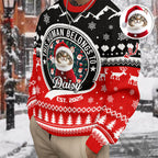 Custom Photo Human Belongs To Cat - Ugly Christmas Sweater For Pet Lovers