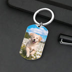 Custom Photo Don't Cry For Me - Memorial Metal Keychain - Sympathy Gift For Pet Owners