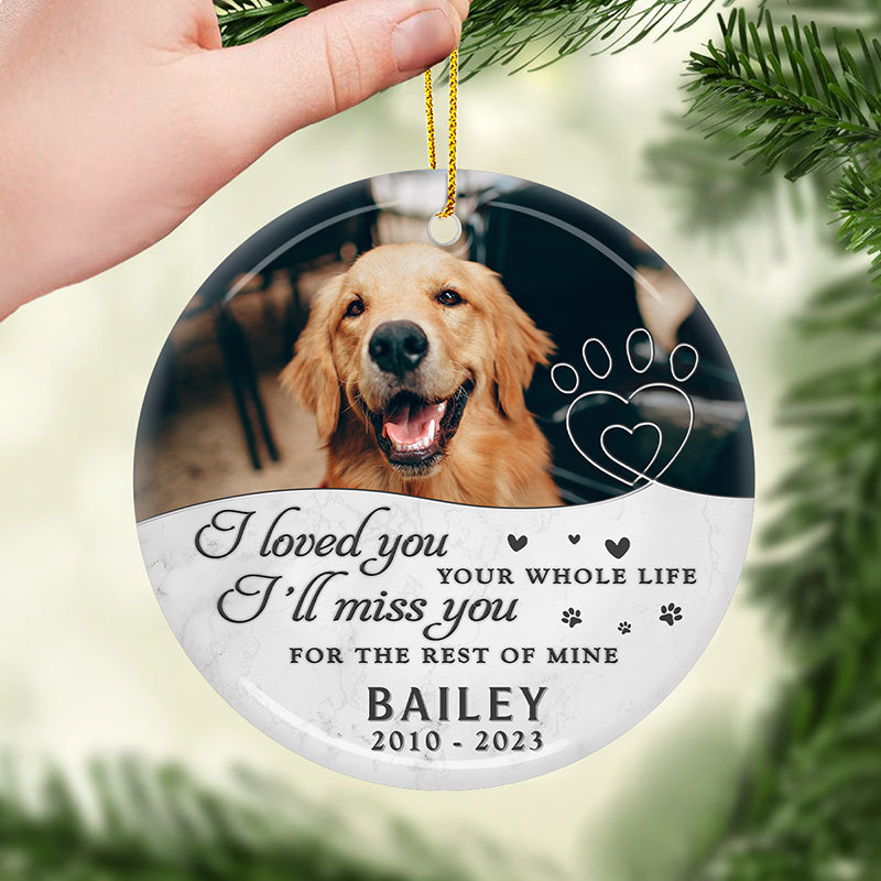 Custom Pet Memorial Ceramic Ornament - Miss You For The Rest Of My Life | Personalized Photo Gift