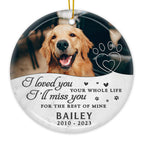 Custom Pet Memorial Ceramic Ornament - Miss You For The Rest Of My Life | Personalized Photo Gift
